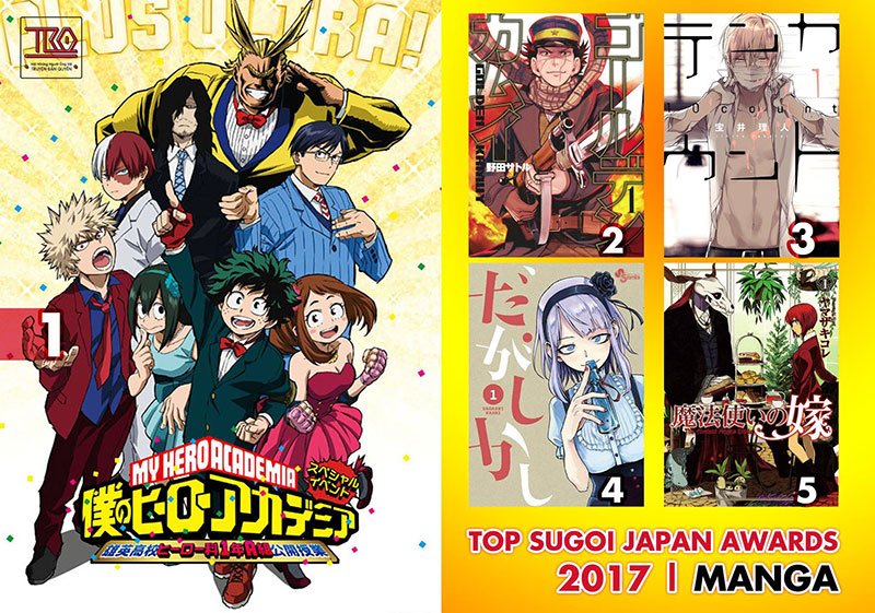 【SUGOI JAPAN AWARD】TOP 5 MANGA SERIES IN 2017